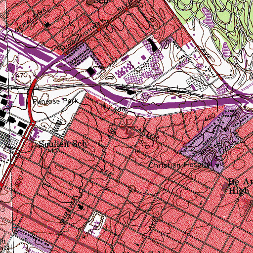Topographic Map of Saint Charles Lwanga Center, MO