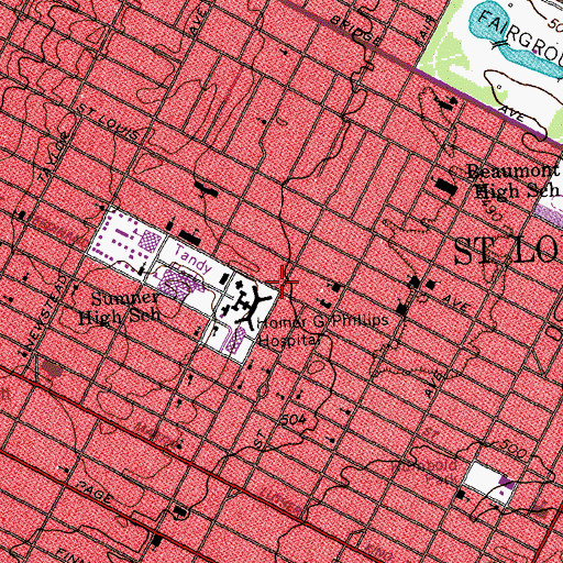 Topographic Map of Saint Louis Fire Department - Engine House 10, MO