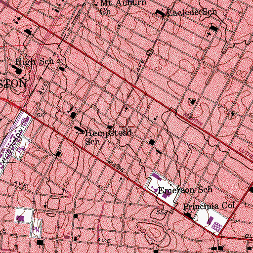 Topographic Map of Saint Louis Fire Department - Engine House 13, MO