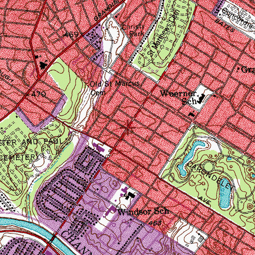 Topographic Map of Saint Louis Fire Department - Engine House 19, MO