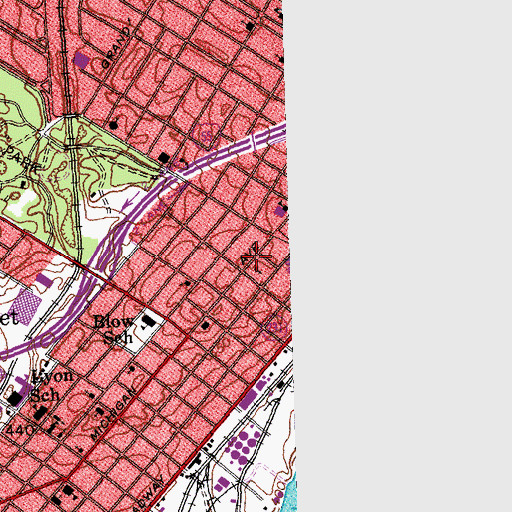 Topographic Map of Saint Louis Fire Department - Engine House 23, MO