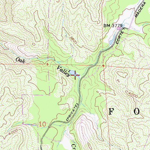 Topographic Map of Oak Valley, CA
