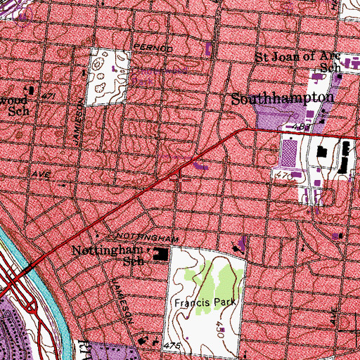 Topographic Map of Saint Louis Fire Department - Engine House 31, MO