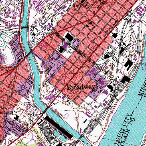 Topographic Map of Saint Louis Fire Department - Engine House 34, MO