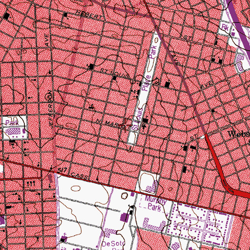 Topographic Map of Saint Louis Fire Department - Engine House 5, MO