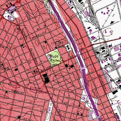 Topographic Map of Saint Louis Fire Department - Engine House 8, MO