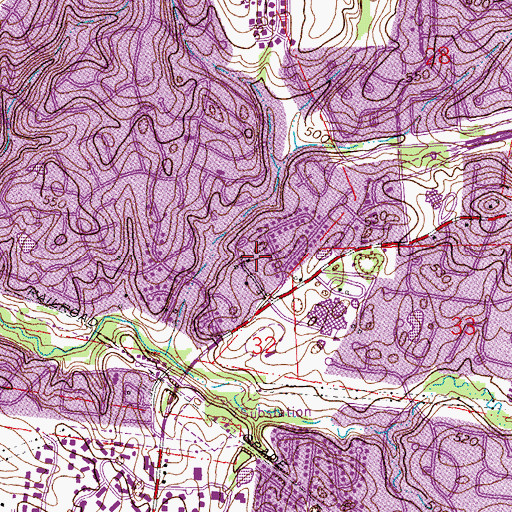 Topographic Map of Saint Louis County Library Thornhill Branch, MO