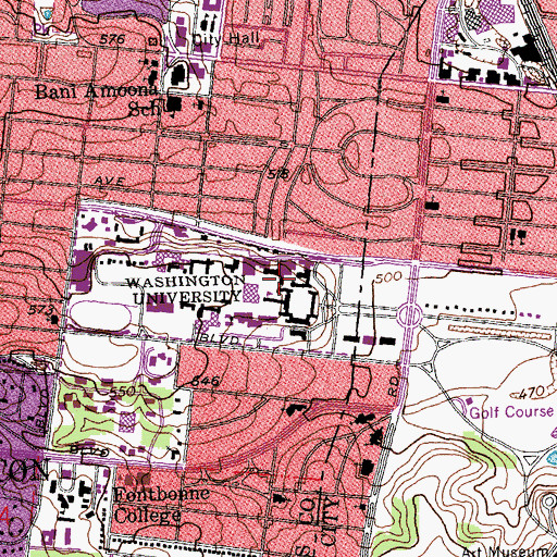Topographic Map of Sever Institute of Technology, MO