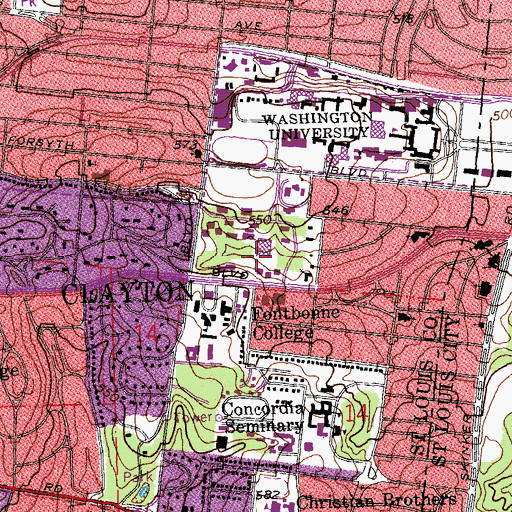 Topographic Map of Thomas H Elliot House, MO