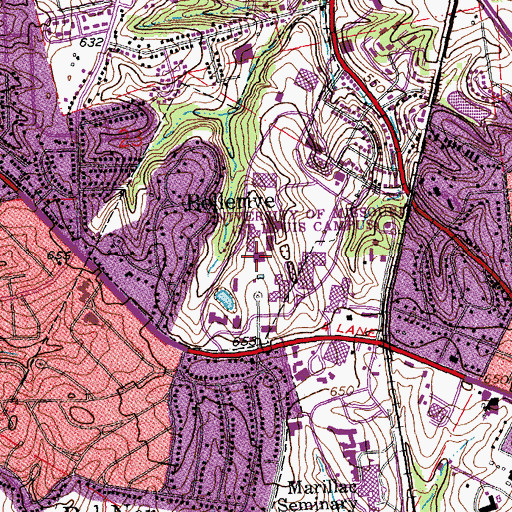 Topographic Map of Thomas Jefferson Library, MO