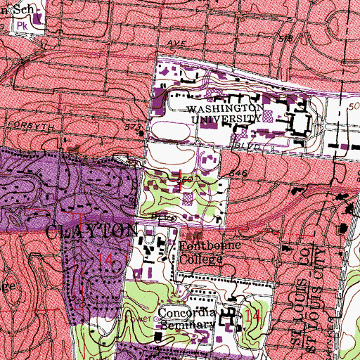 Topographic Map of Umrath House, MO