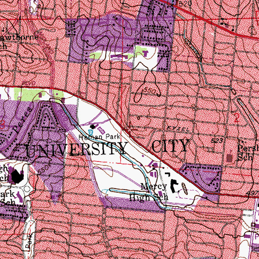 Topographic Map of Victory Christian Complex, MO