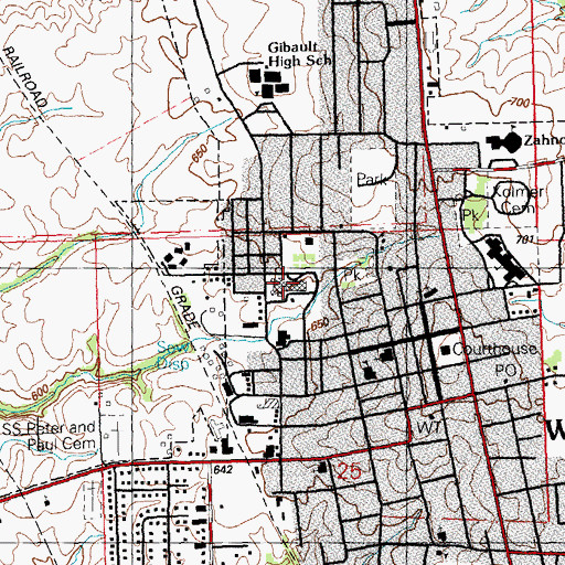 Topographic Map of Waterloo Community Rural Fire Protection District, IL