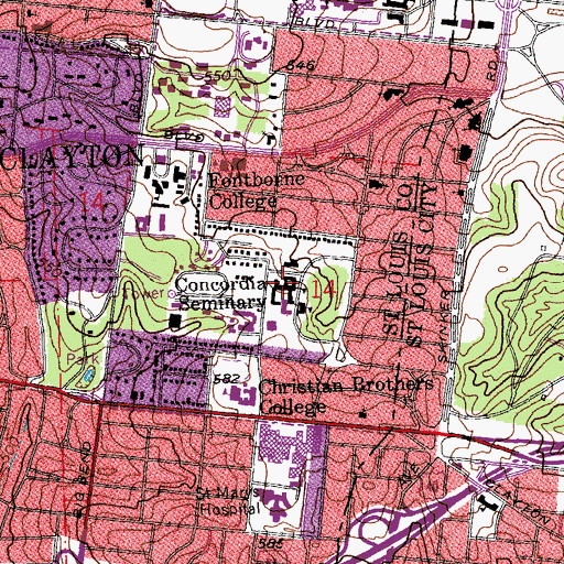 Topographic Map of Werner Auditorium, MO