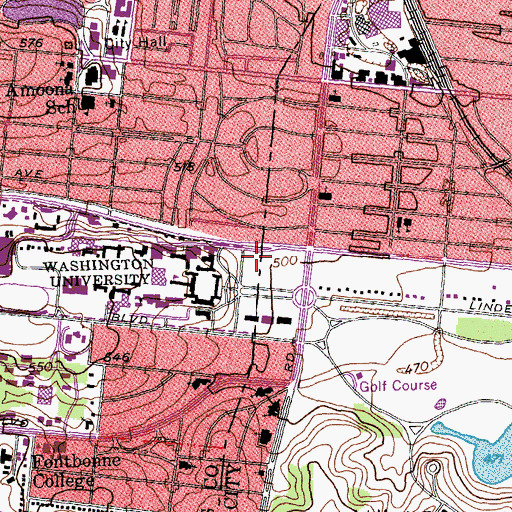 Topographic Map of Whitaker Hall for Biomedical Engineering, MO
