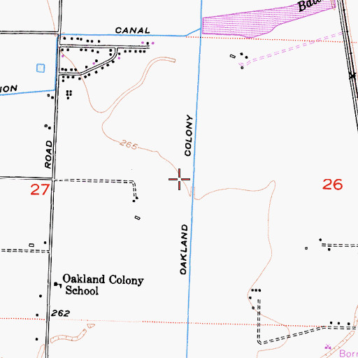 Topographic Map of Oakland Colony Ditch, CA