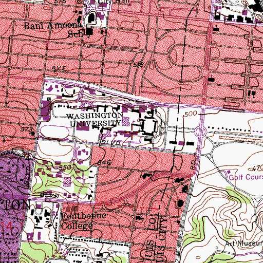 Topographic Map of Wilson Hall, MO