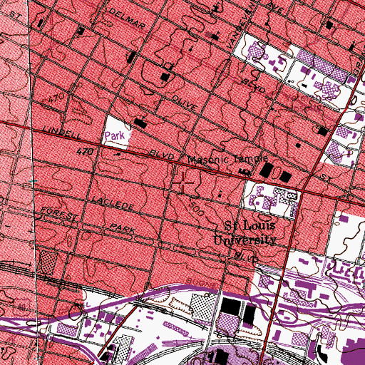 Topographic Map of Wolf Building, MO
