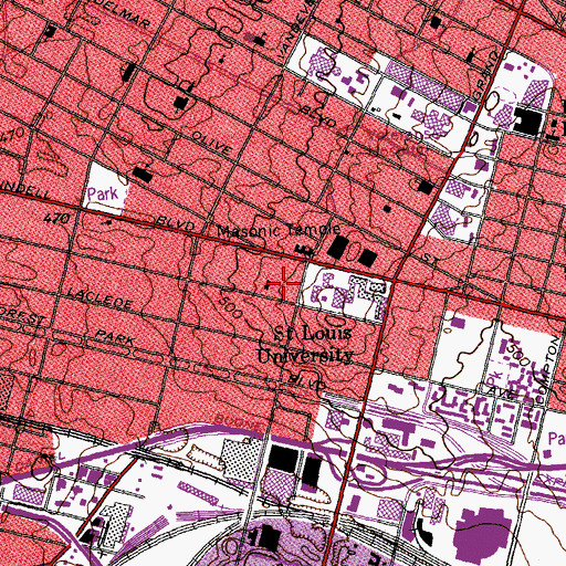 Topographic Map of Wuller Hall, MO