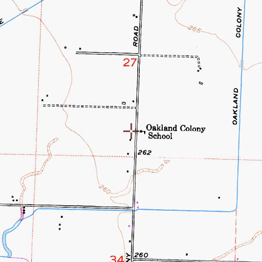 Topographic Map of Oakland Colony School, CA