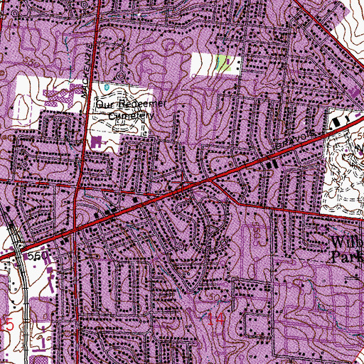 Topographic Map of Affton Presbyterian Church, MO