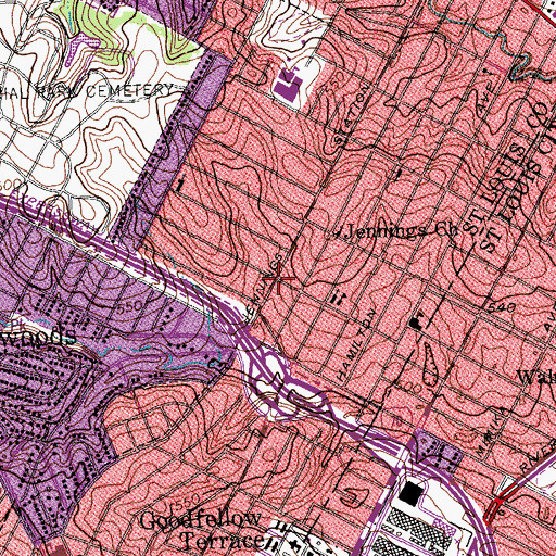 Topographic Map of Agape Christian Center, MO