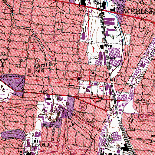 Topographic Map of Agape Seventh Day Adventist Church, MO