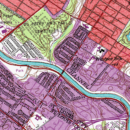 Topographic Map of Amazing Grace Fellowship Church, MO