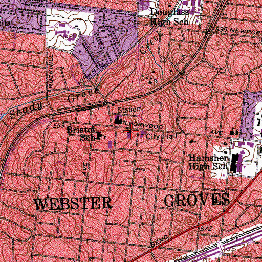 Topographic Map of Bahai Faith Information Center, MO