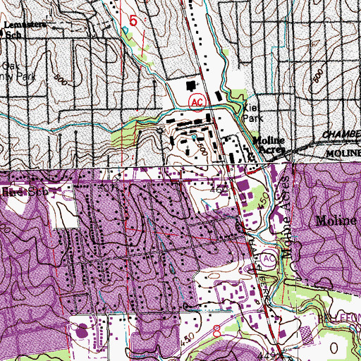 Topographic Map of Believers Temple Word Fellowship, MO