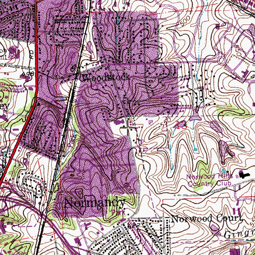 Topographic Map of Bermuda Bible Hall, MO