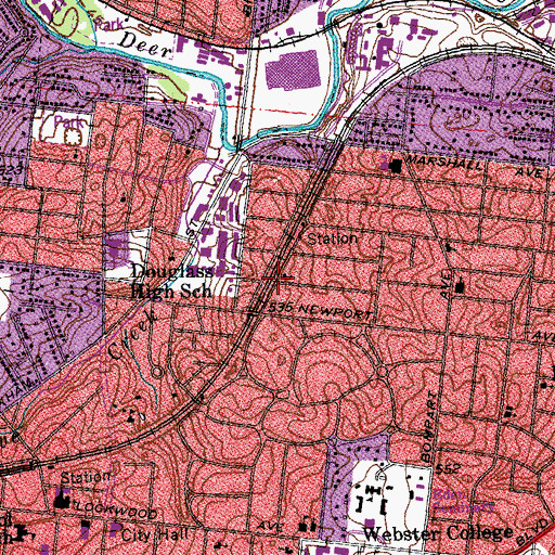Topographic Map of Bethany Lutheran Church, MO