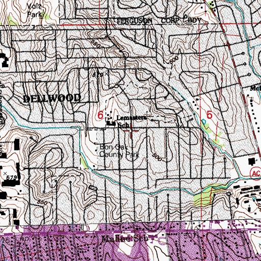 Topographic Map of Bethany New Life Missionary Baptist Church, MO