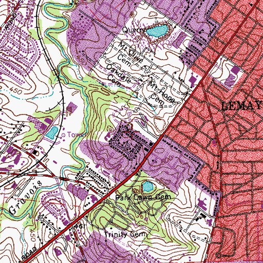 Topographic Map of Bethesda Evangelical Church, MO