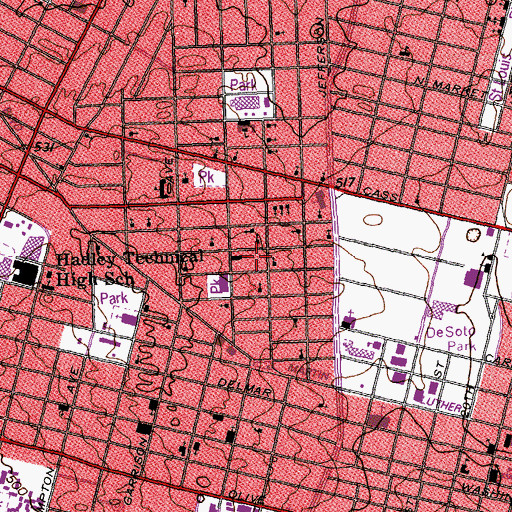Topographic Map of Betheseda Mennonite Church, MO
