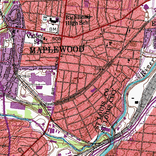 Topographic Map of Bible Baptist Church, MO
