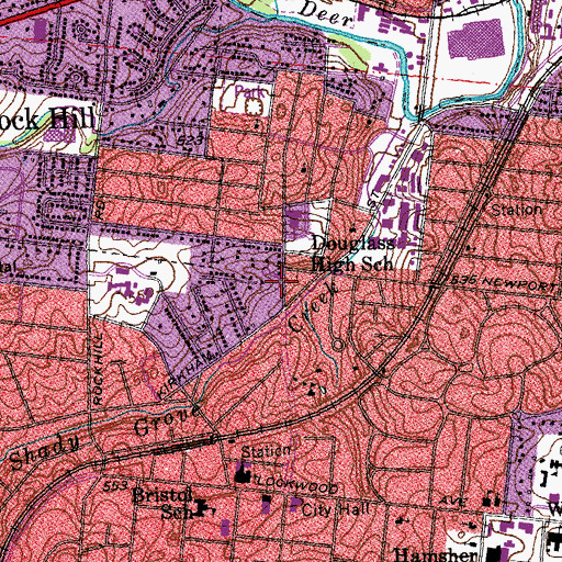 Topographic Map of Blackwell Chapel African Methodist Episcopal Zion Church, MO