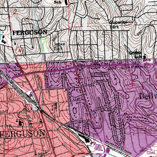 Topographic Map of Blessed Teresa of Calcutta Catholic Church, MO