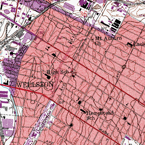 Topographic Map of Bostick Temple Church of God in Christ, MO