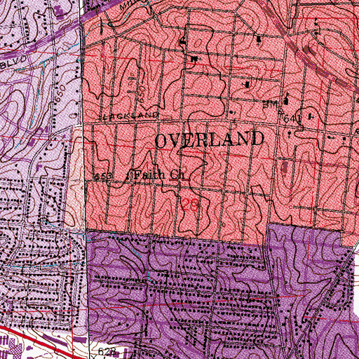 Topographic Map of Calvary Tabernacle, MO