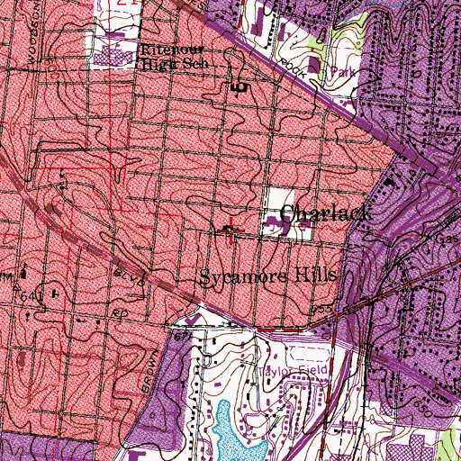 Topographic Map of Calvary United Church of Christ, MO
