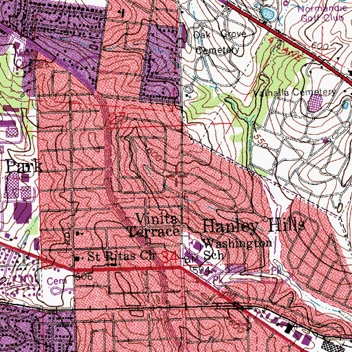 Topographic Map of Cathedral of Praise Christian Development Center, MO