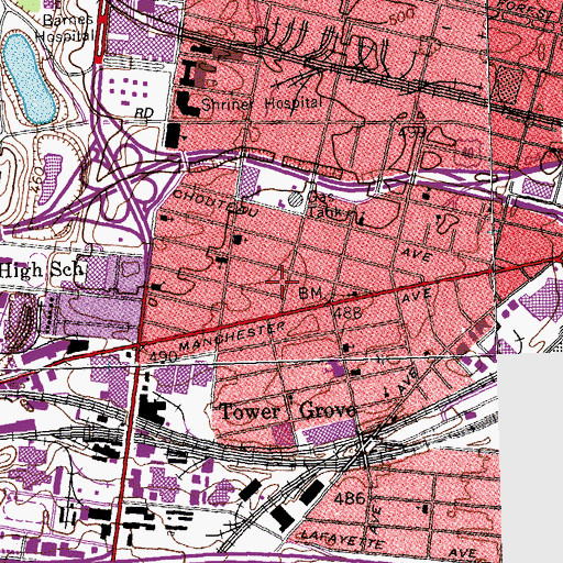 Topographic Map of Center for Theology and Social Analysis, MO