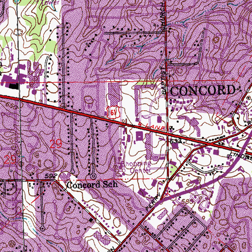 Topographic Map of Christ Community Church, MO