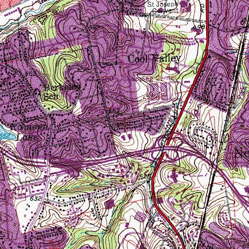 Topographic Map of Christ Memorial Baptist Church, MO