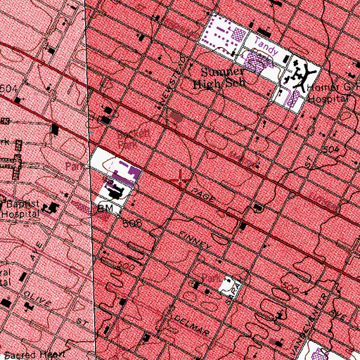 Topographic Map of Christ Temple Cathedral Church, MO