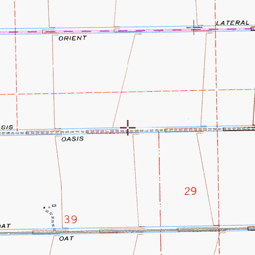 Topographic Map of Oasis Lateral, CA
