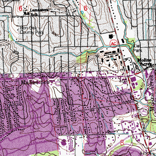 Topographic Map of Christian Faith Center, MO
