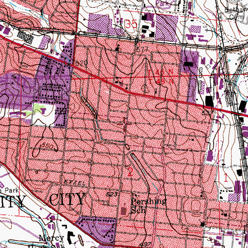 Topographic Map of Christian Fellowship Baptist Church, MO