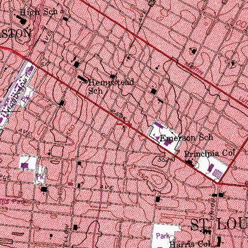 Topographic Map of Christs Southern Mission Baptist Church, MO